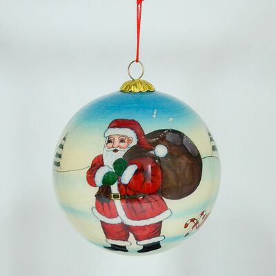 Wholesale Inner Painting Round Glass Ball Christmas Ornaments Luxury Ball Custom LOGO Ornaments Unique Gift for Tree Decoration