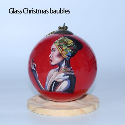 Customisable Artist-handpainted Christmas Baubles for Festive Decorations