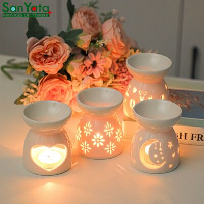 OEM Wax Melt Warmer Oil Burner Ceramic Candle Holder Incense Aroma Diffuser Home Decor Wholesale Factory Price Empty Candle Jars
