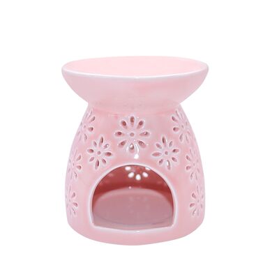 OEM/ODM Pink Custom Pattern Ceramic Wax Burner Aromatherapy Candle Holder Lamp Suitable for Home Decor GIft set
