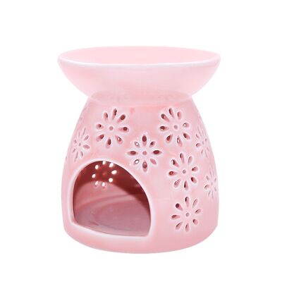 OEM/ODM Pink Custom Pattern Ceramic Wax Burner Aromatherapy Candle Holder Lamp Suitable for Home Decor GIft set