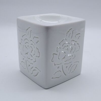 Customize Ceramic Tea Light Candle Holder Wax Melt Burner Melter Warmer Essential Oil Burner Incense Aroma Diffuser, Home Decor