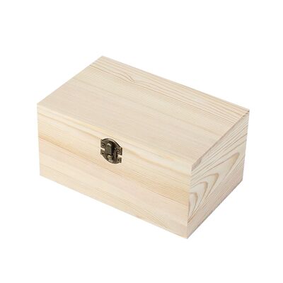 Ready-made Minimalist Flip-top  Pinewood Jewellery Storage Packaging Gift Box