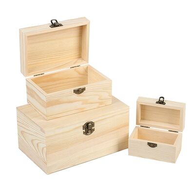 Ready-made Minimalist Flip-top  Pinewood Jewellery Storage Packaging Gift Box