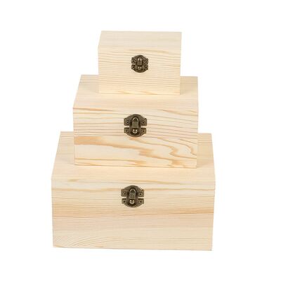 Ready-made Minimalist Flip-top  Pinewood Jewellery Storage Packaging Gift Box