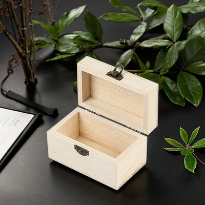 Ready-made Minimalist Flip-top  Pinewood Jewellery Storage Packaging Gift Box