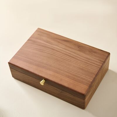 2025 Double-Layer Vintage Walnut Solid  Wooden Box with Jewellery Storage for Wedding Anniversary Gift