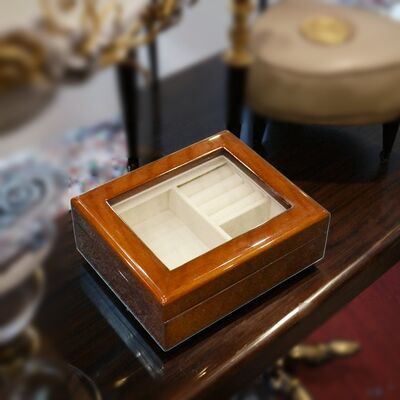 Factory-Customised Eco-Luxury Walnut Jewellery Packaging Display Ring and Necklace Jewellery Box