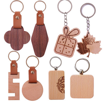 Handcrafted  Various Styles Wood Keychains Finest Quality for Decoration