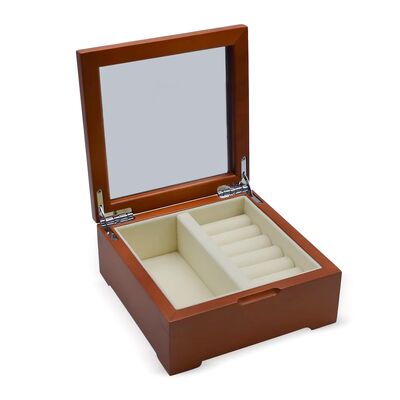 Luxury  Customizable rosewoodWooden Jewelry Gift Box with Glass Mirror Suitable for Couples Wedding Gifts