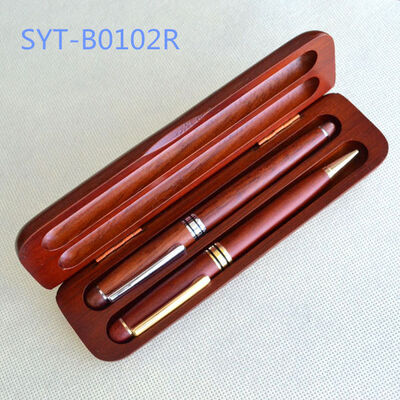 Premium Walnut Double Pen case with Customisable Logo, Suitable for Corporate Gifts