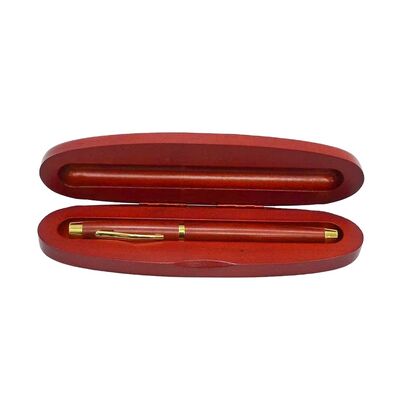 New Oval-shaped Premium Walnut Custom-made Single-pen case for Commemorative Gifts