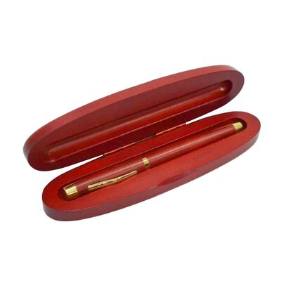 New Oval-shaped Premium Walnut Custom-made Single-pen case for Commemorative Gifts