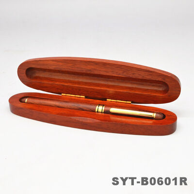 New Oval-shaped Premium Walnut Custom-made Single-pen case for Commemorative Gifts
