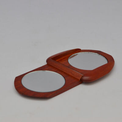 Promotional Maple and Rosewood Wooden Pocket Mirror