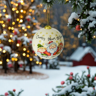 Custom  Inside Hand Painted Murano Glass Christmas Ornament Ball with Gift Box for Christmas Tree Decoration