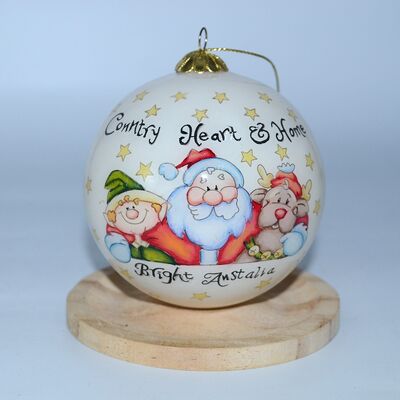 Custom  Inside Hand Painted Murano Glass Christmas Ornament Ball with Gift Box for Christmas Tree Decoration