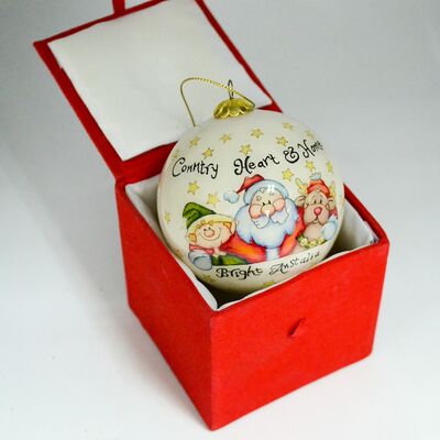 Custom  Inside Hand Painted Murano Glass Christmas Ornament Ball with Gift Box for Christmas Tree Decoration