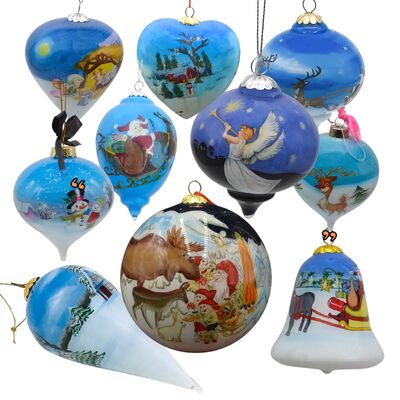 Factory Price Customizable Hand Painted Glass Ball  for Holiday Parties Christmas Tree Ornaments ODM/OEM Factory Direct