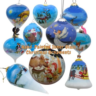 Factory Price Customizable Hand Painted Glass Ball  for Holiday Parties Christmas Tree Ornaments ODM/OEM Factory Direct
