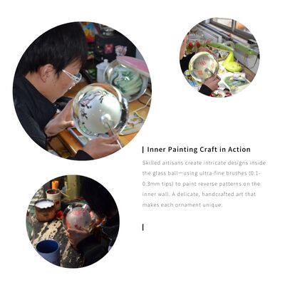 Factory Price Customizable Hand Painted Glass Ball  for Holiday Parties Christmas Tree Ornaments ODM/OEM Factory Direct