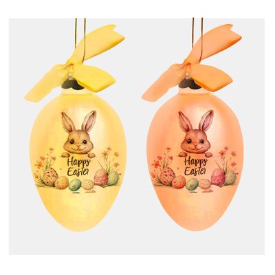 Hand-painted Egg-shaped Glass Decoupage Ornaments Suitable for Easter Decorations and Gifts