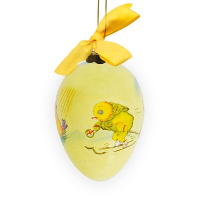 Personalised Custom-made Egg-shaped Glass Decorative Baubles for Easter