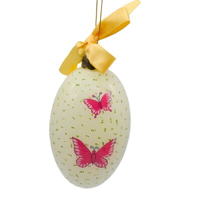 Irregular Yellow Glass Decoration  Balls with butterfly Motifs for  Decoration