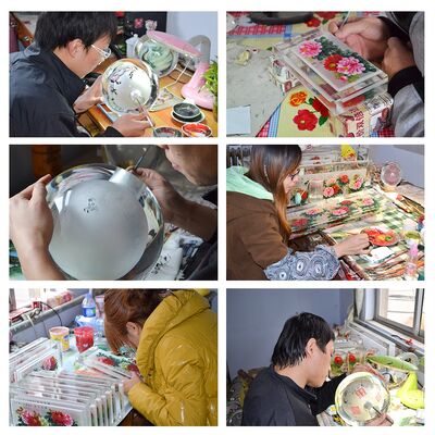 Inside Hand-painted Glass Ornaments Ball Custom Patterns&shape