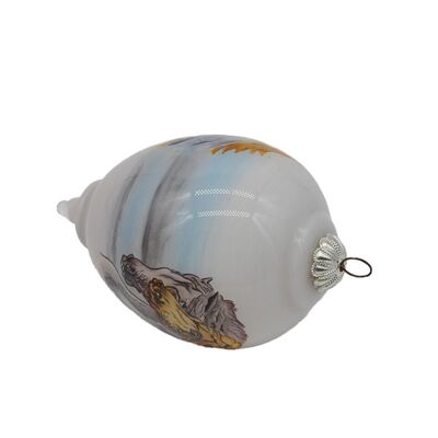 Irregular Shaped Christmas Glass Ornamental Ball Custom Pattern for Corporate Gifts