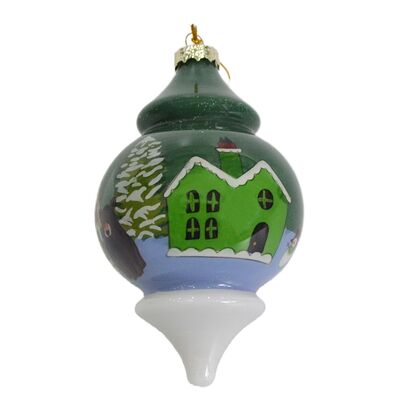 Vintage Style Personalized Glass Christmas Balls Ornaments for Corporate Gifts