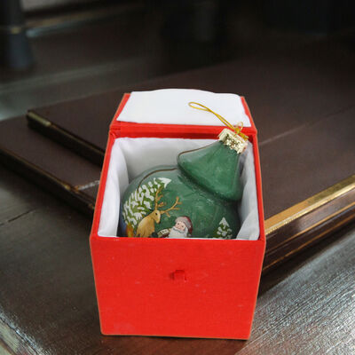 Vintage Style Personalized Glass Christmas Balls Ornaments for Corporate Gifts