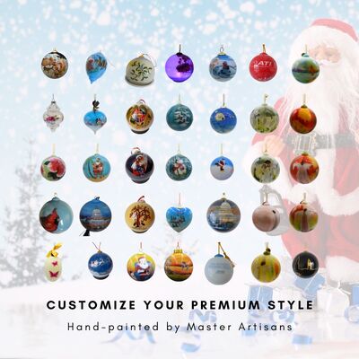 OEM/ODM Wholesale Suppliers Custom 3.94-Inch Glass Handpainted Christmas Ornaments Hanging Ball for Xmas Tree Decoration
