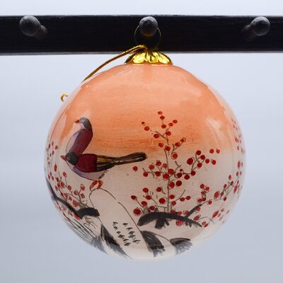 Customizable Pattern Inside Hand-painting Christmas Glass Ornament Ball for Christmas Day