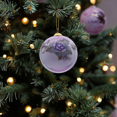 Chinese Hand-painted  Inside Painted Glass  Christmas Ball for Christmas Tree Decor