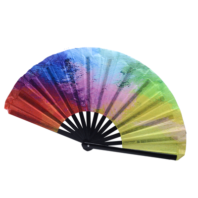 Wholesale Large Rainbow Pride Hand Fan 33cm Foldable Bamboo Fan for Promotional Parade Gifts & Summer Festival Events
