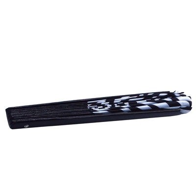 13 Inch Large Zebra Print Rave Fan Bamboo Folding Clack Fan for Techno Music Festival & EDM Party Performance