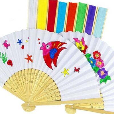 Customizable DIY Paper Fans Foldable Handheld Fans for Wedding Party &Business Gift DIY Crafts