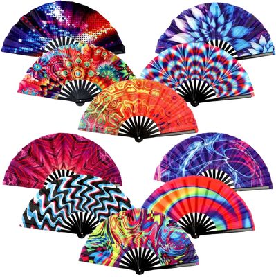 Personalized Large 33cm Bamboo Kungfu Fan Portable Bamboo Folding Fan Customized  Summer Gifts  for Halloween DIY Painting