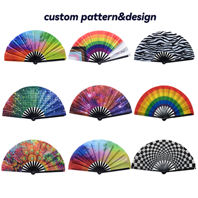 Personalized Large 33cm Bamboo Kungfu Fan Portable Bamboo Folding Fan Customized  Summer Gifts  for Halloween DIY Painting