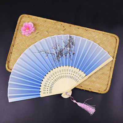 Hot Selling Wholesale Carved Silk Dance Bamboo Folding Wedding Fans for Gifts