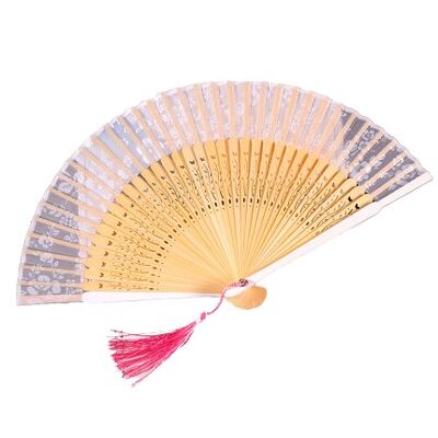High Quality and Beautiful Retro Hollow Silk Hand  Folding Fan  for Wedding Gift