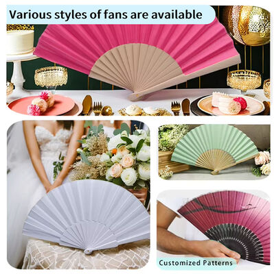 High Quality and Beautiful Retro Hollow Silk Hand  Folding Fan  for Wedding Gift