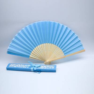 Handcrafted Bamboo Silk Fans in Assorted Colours As Promotional Gifts