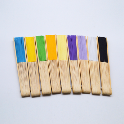 Handcrafted Bamboo Silk Fans in Assorted Colours As Promotional Gifts