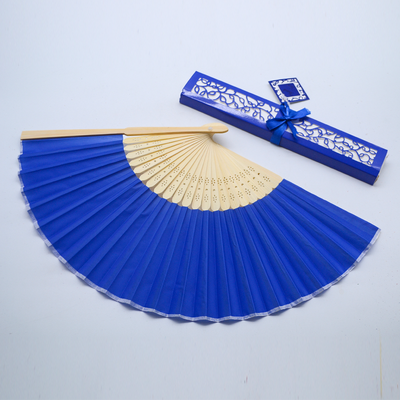 Handcrafted Bamboo Silk Fans in Assorted Colours As Promotional Gifts