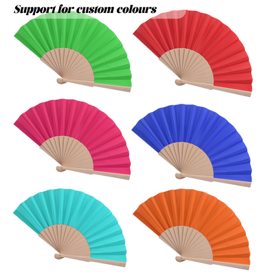23cm Custom  Printing Decoration Folding Wood Hand Held Fan Fro Decoration