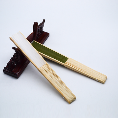 Pure Green Bamboo Fan Ribs and Silk Fan Surfaces Can Be Customised with Personalised Designs for Commemorative Gifts