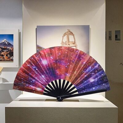Wholesale Custom Large Stock 33cm  Customized Printing Decoration Bamboo Folding Hand Fans  for Party