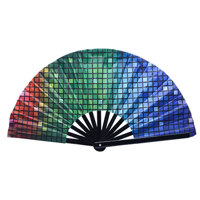 Custom Handcrafted and Handpainting One-Hand Swing Bamboo Kung Fu Fan with Custom Design for Parties